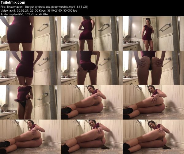 TinaAmazon Burgundy Dress Ass Poop Worship Extreme Sca